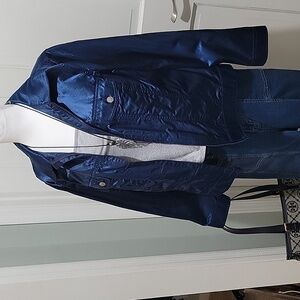 Chico's Women's Shimmering Electric  Blue  Blazer Jacket Size 2 (XL) Holiday,